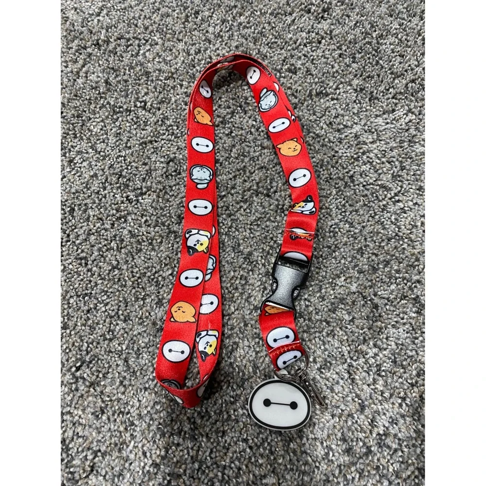 Disney Lanyard Unisex OS Red Excellent Big Hero 6 Baymax Mochi Print Charm
